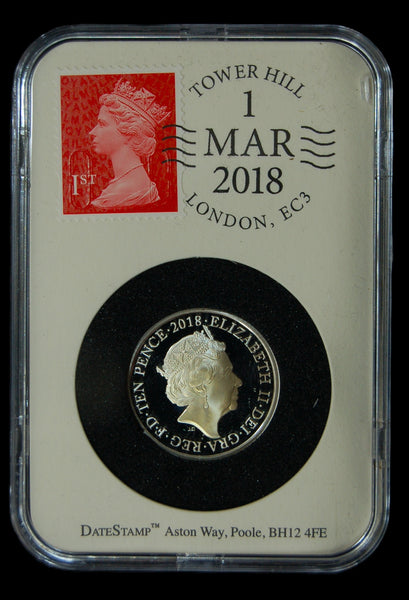 Elizabeth II. Datestamp Silver Proof A-Z 10p set. 2018