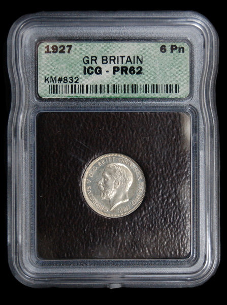 George V. Proof sixpence. 1927.