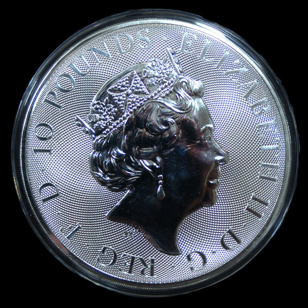 Elizabeth II. 10 Pounds, 10 Ounce fine silver. 2020.