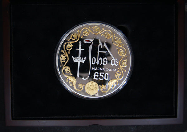 Guernsey. Silver Proof £50. 2015. 10oz silver. 800th Anniversary of The Magna Carta.