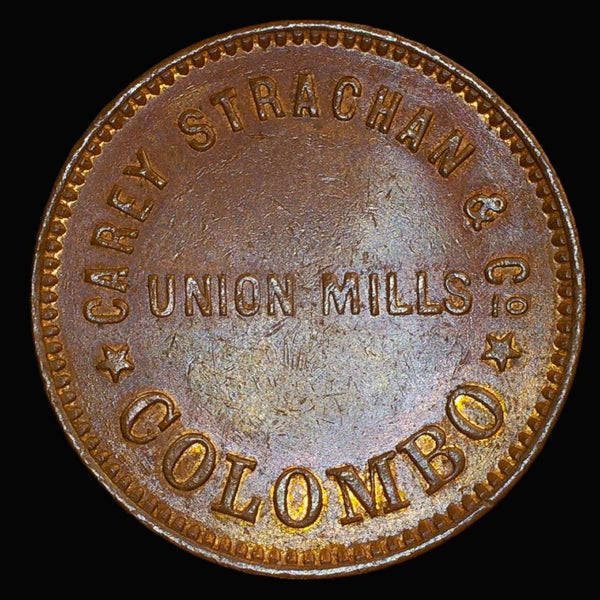 **Reserved**Ceylon. One Penny token. Carey Strachan & Co. 1870's **Reserved**