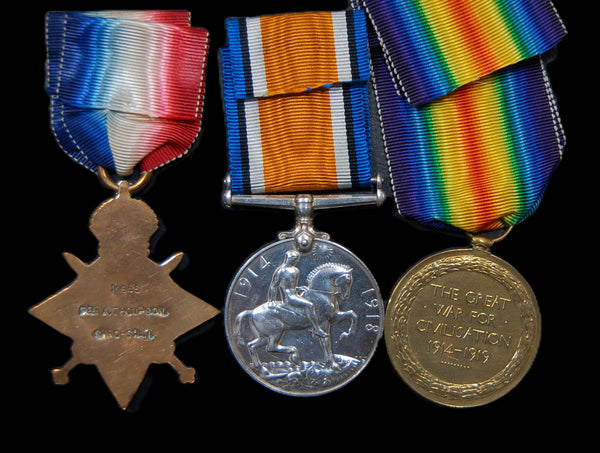 WW1. Trio. Thompson. Kings Shropshire Light Infantry. K.I.A.