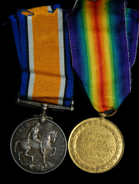 WW1. Pair. Walker. Kings Shropshire Light Infantry. KIA.