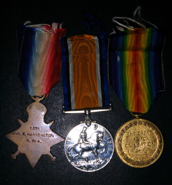 WW1. Trio. Harrington. R.A.