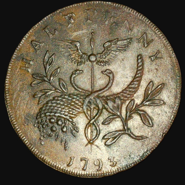 Middlesex. Halfpenny. 1793. Isaac Newton.