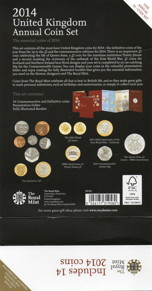 Royal Mint. Brilliant Uncirculated set of 14 coins. 2014