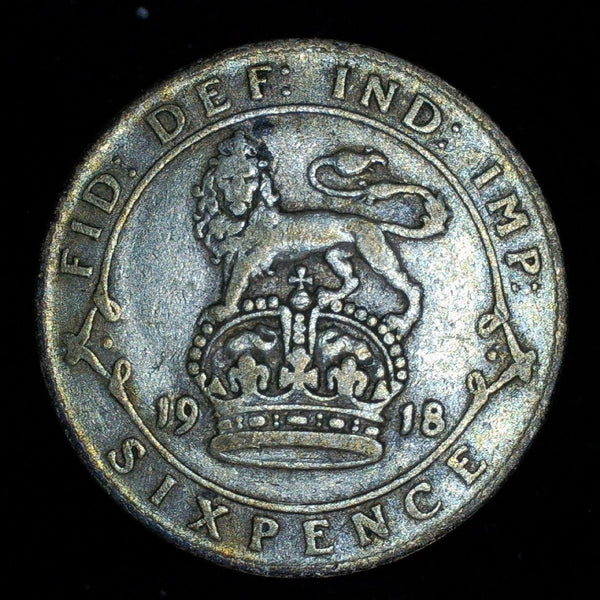 George V. Sixpence. 1918. A selection.