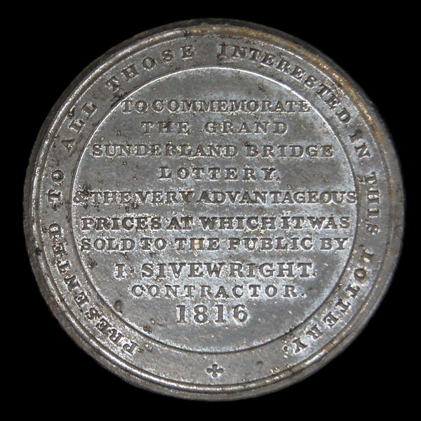 Sunderland. Bridge lottery medal. 1816.