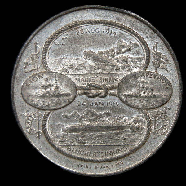 Jutland. Sinking of the Mainz & the Blucher. 1916 medal by Spink.