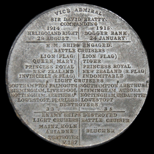 Jutland. Sinking of the Mainz & the Blucher. 1916 medal by Spink.