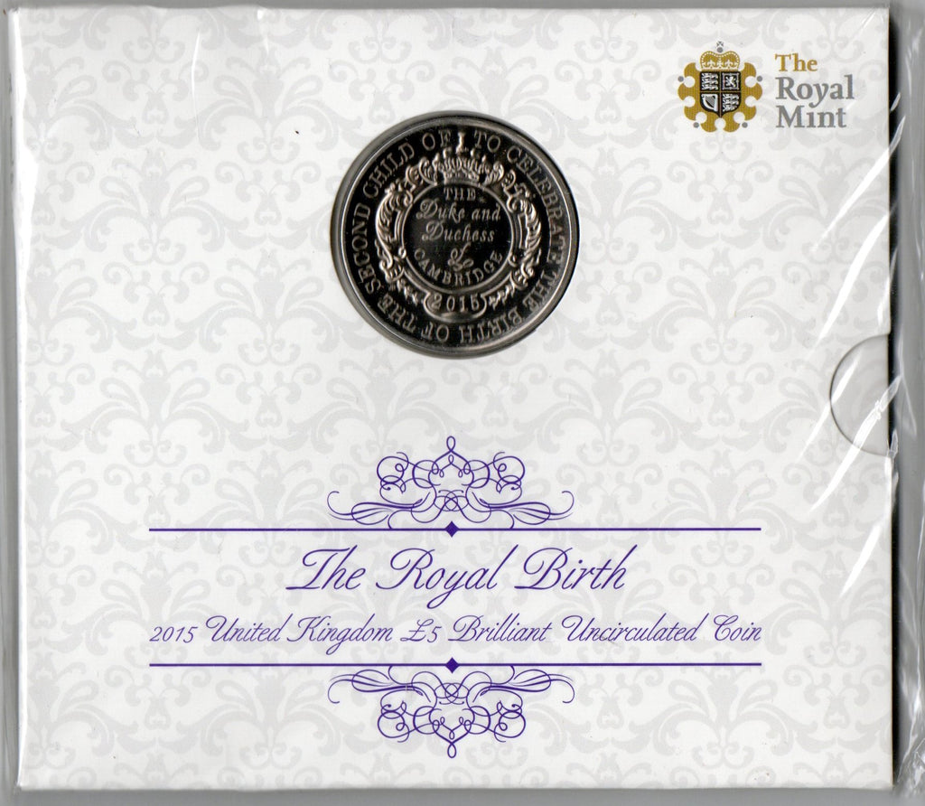 Royal Mint. Five Pounds. 2015. The Royal Birth.