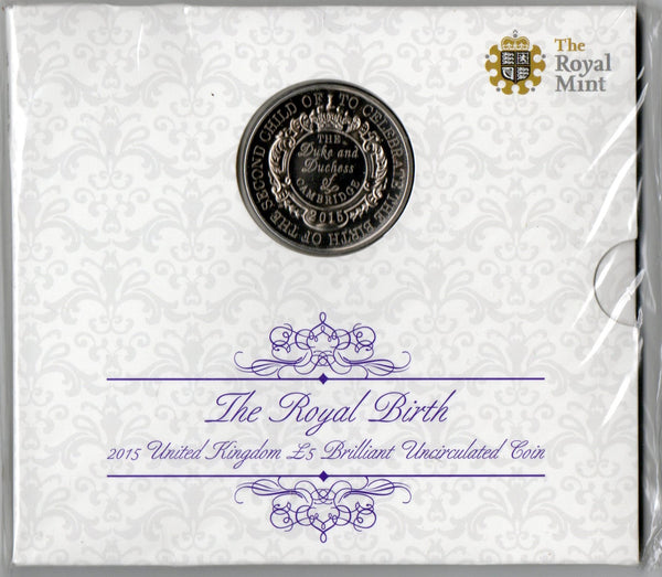 Royal Mint. Five Pounds. 2015. The Royal Birth.