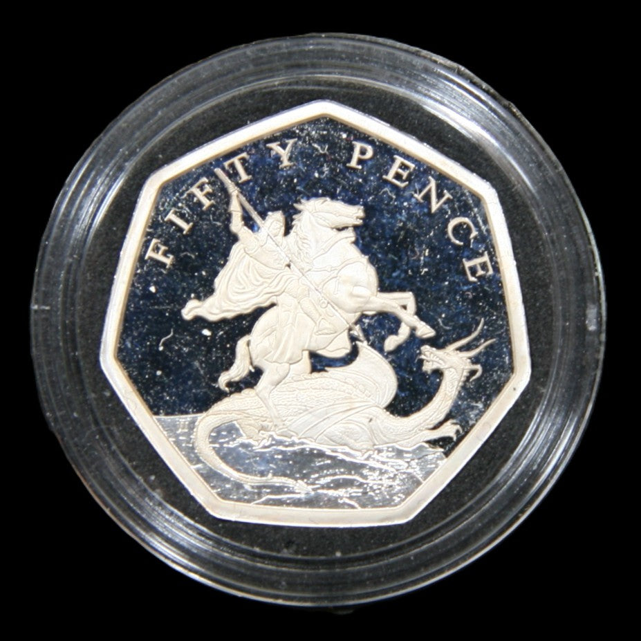 Ascension Island. Silver proof fifty pence. 2024. George and Dragon.