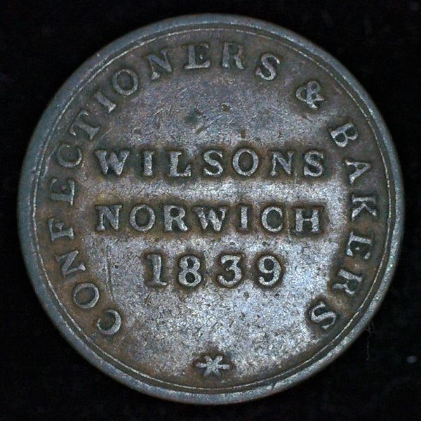 Norfolk. Norwich. Farthing token. 1839