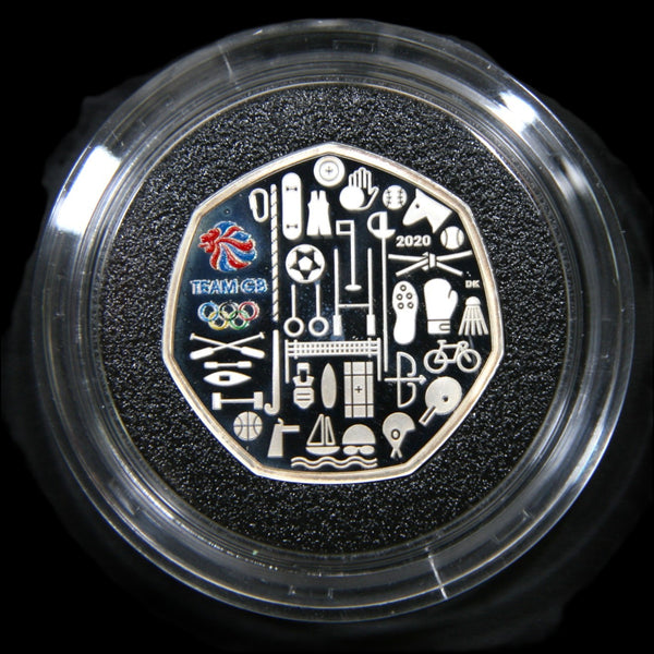 Elizabeth II. Silver proof 50 Pence. 2021. Team GB.