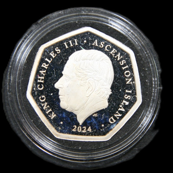 Ascension Island. Silver proof fifty pence. 2024. George and Dragon.