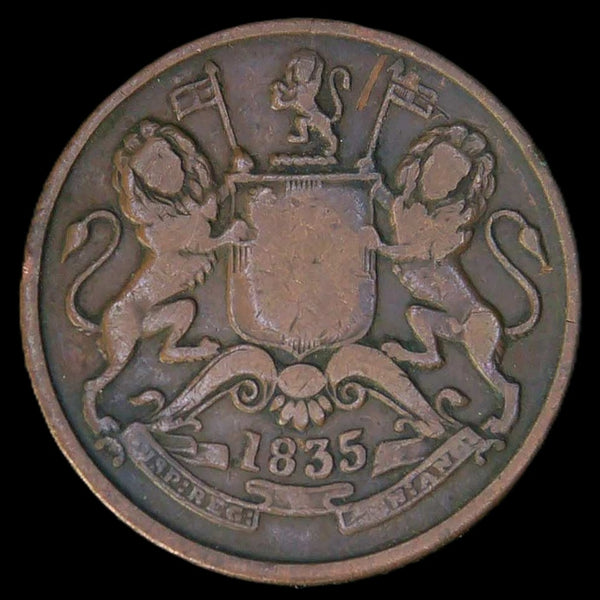 India. East India Company. Half Anna. 1835