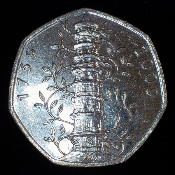 Elizabeth II. Fifty Pence. 2009. Kew gardens