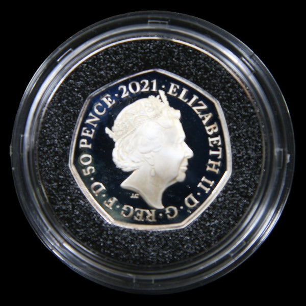 Elizabeth II. Proof Silver 50 Pence. 2021. Decimal Day commemorative.