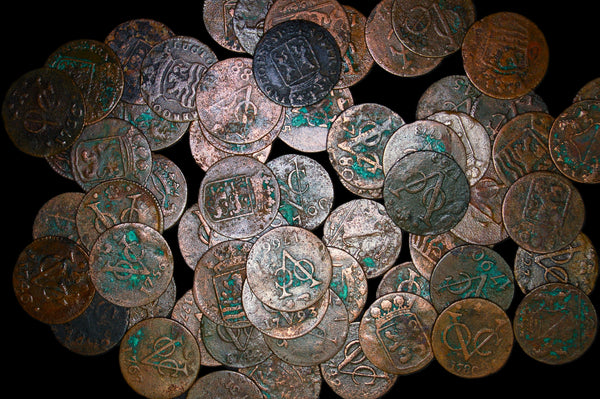 Netherlands. Dutch east India company. Copper Duits. A selection.