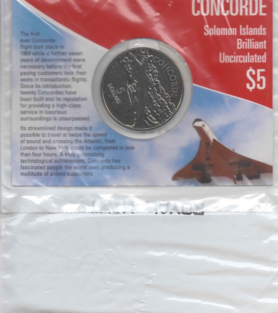 Solomon Islands. 5 Dollars Concorde commemorative. 2003