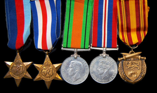 WW2. Western Europe campaign group of 5. White. R.A.