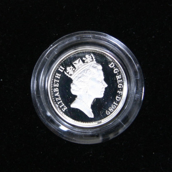 Elizabeth II. Silver proof piedfort one pound. 1989.