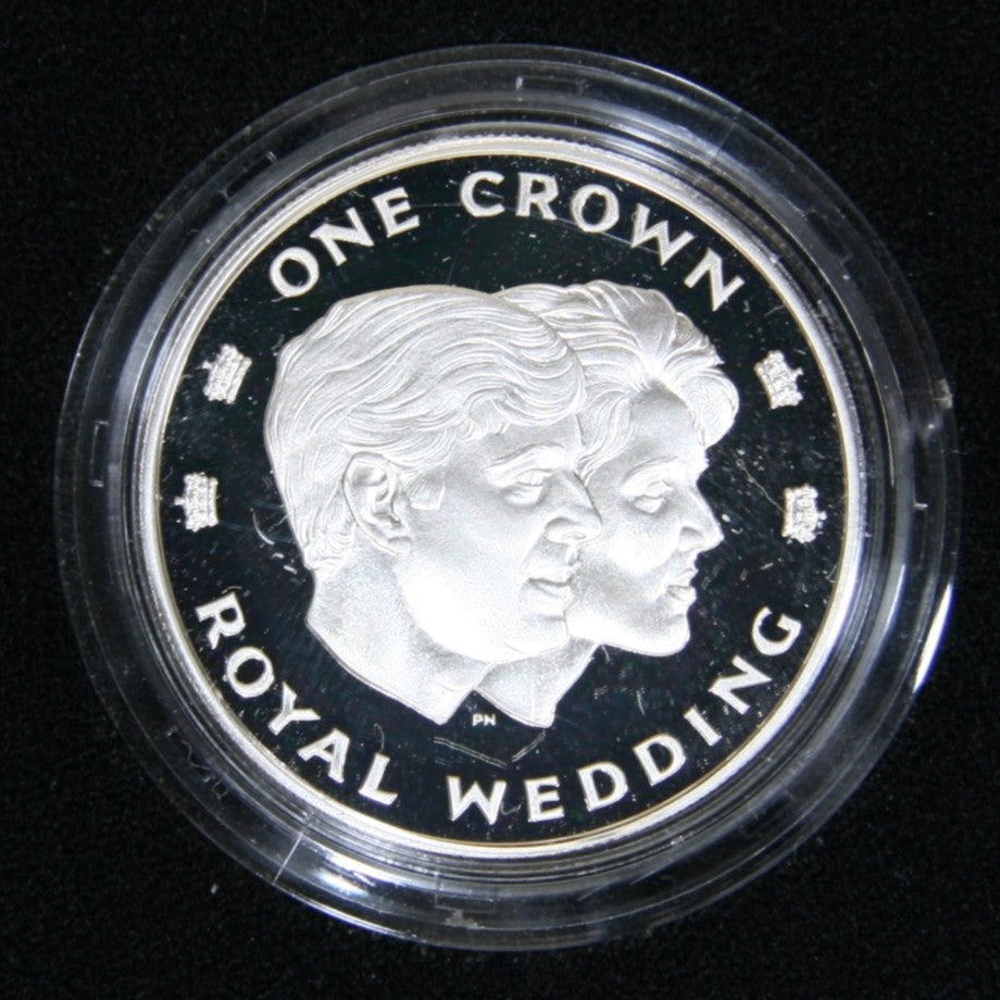 Turks & Caicos. Silver proof crown. 1986. Royal wedding.