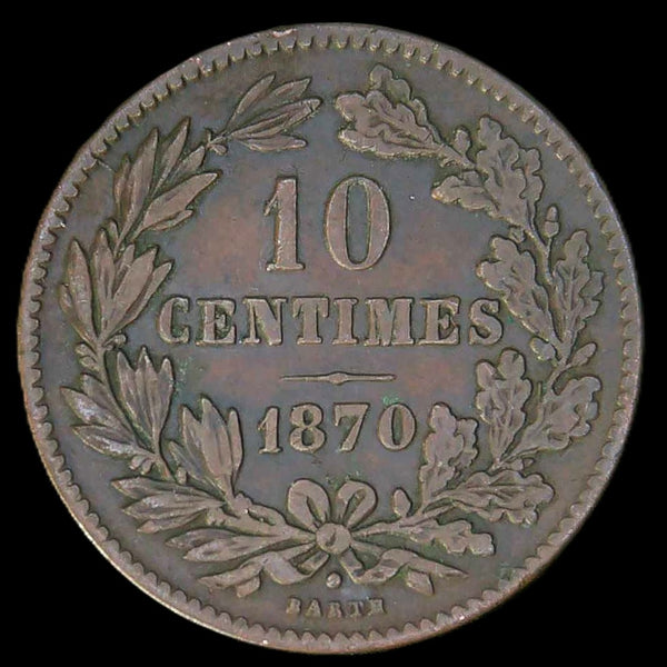 Luxembourg 10 Centimes. 1870.