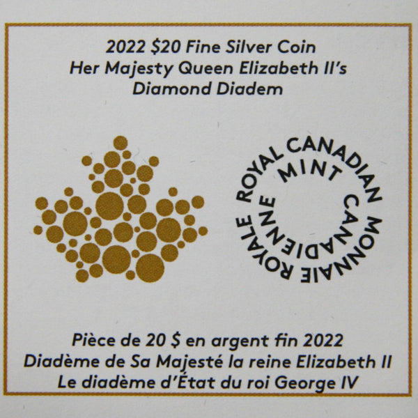 Canada. Fine Silver 20 Dollars. 2022. Diamond Diadem.
