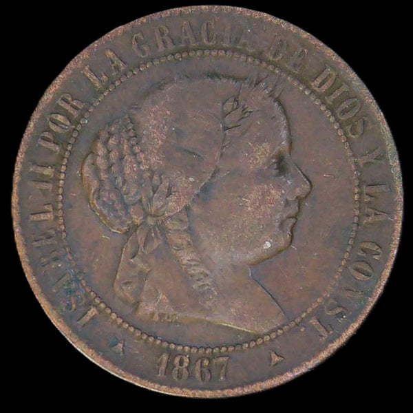 Spain. 2/12 Centimos. 1867.