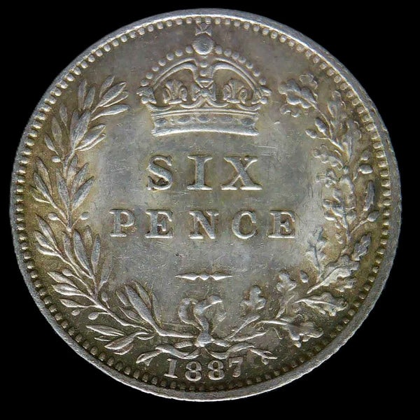 Victoria. Sixpence. 1887. Wreath reverse