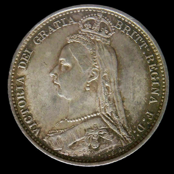 Victoria. Sixpence. 1887. Wreath reverse