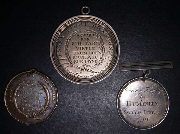 Essex Light Dragoons, a group of three Volunteer medals. French Revolutionary Wars.