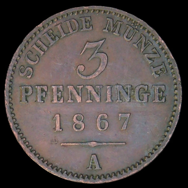 Germany. Prussia. 3 Pfenninge. 1867A