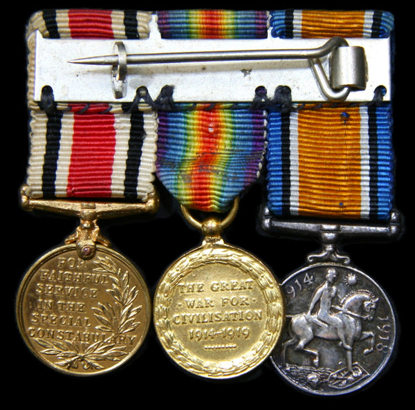 Miniature. WW1 pair and special constabulary medal