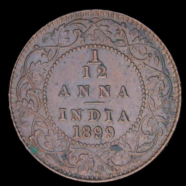 India. 1/12 Anna. 1899