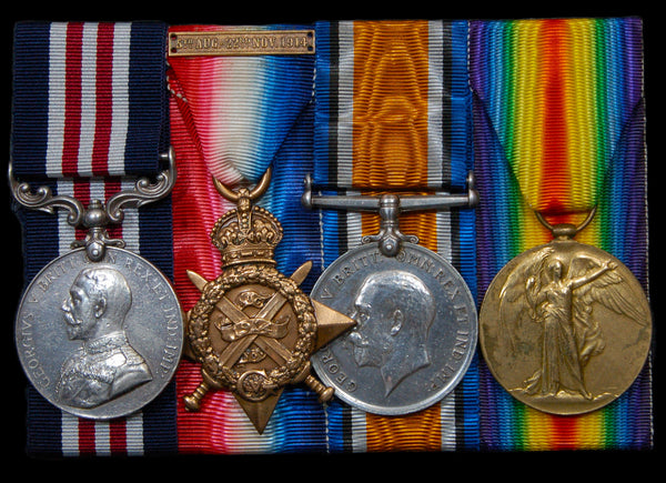 **RESERVED**WW1. Military Medal & 1914 star Trio. Fletcher. R.F.A.