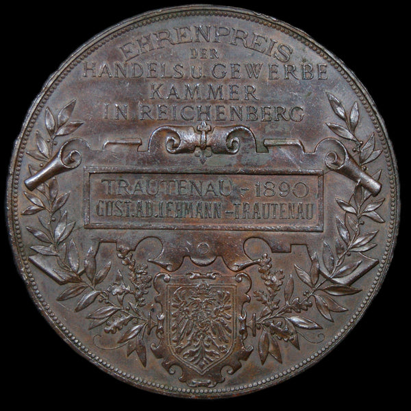Czech. Chamber of commerce and Industry award medal. 1890. Anton Scharff.