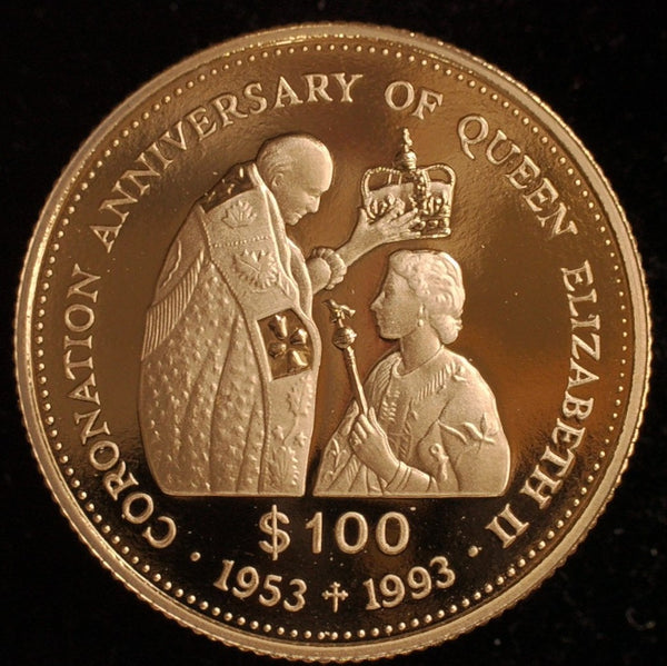 Tuvalu. Gold 100 Dollars. 1993