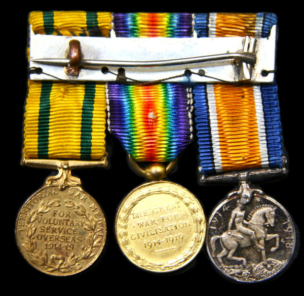 Miniature. WW1. Territorial Force War Medal trio.