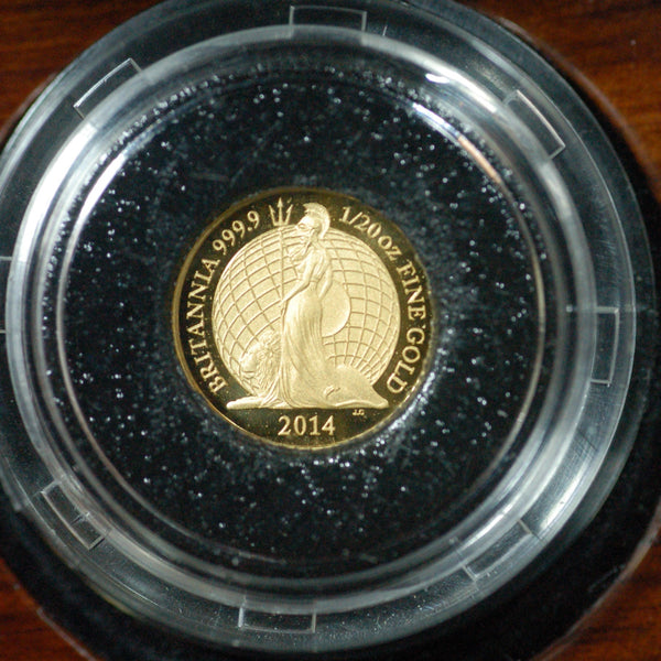 Elizabeth II. Royal Mint.  Gold proof 1/20th ounce Britannia. 2014