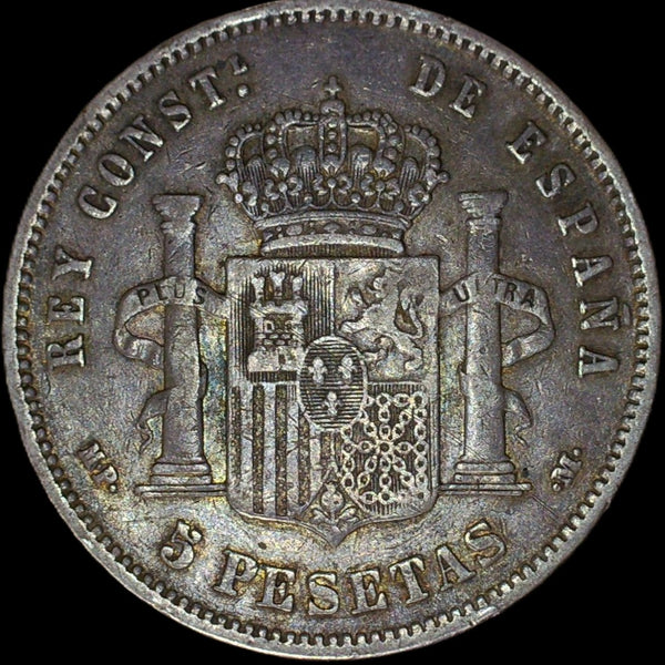 Spain. 5 Pesetas. 1888 MP-M