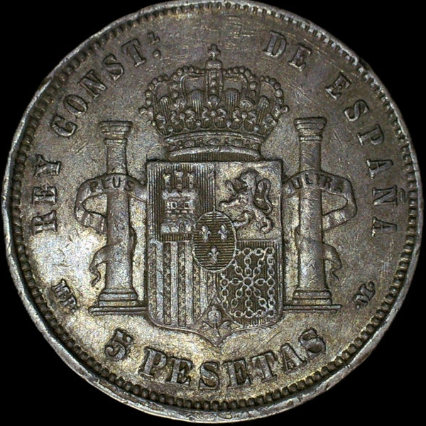 Spain. 5 Pesetas. 1889. MP-M.