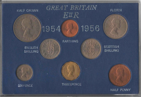 Elizabeth II. Uncirculated coin set. 1955