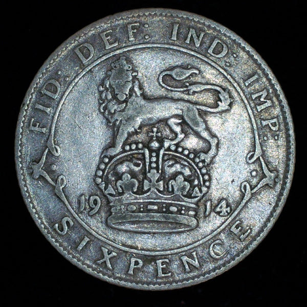 George V. Sixpence. 1914. A selection