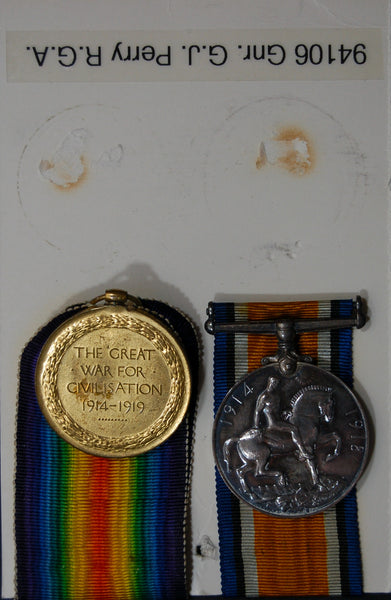 WW1. Pair. Perry. R.A.