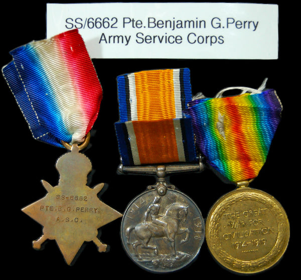 WW1. Trio. Perry. A.S.C.