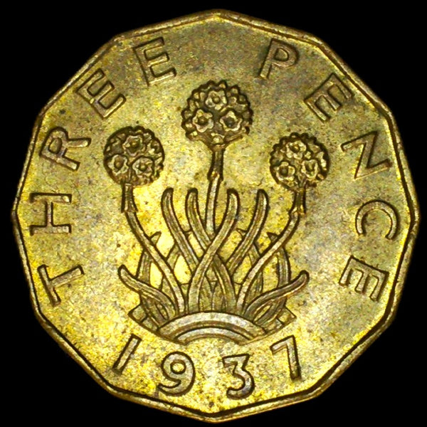 George VI. Threepence. 1937. Brass issue. A selection.