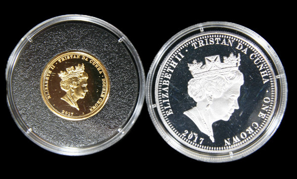 Tristan da Cunha. George Cross Gold and Silver commemorative set. 2017.